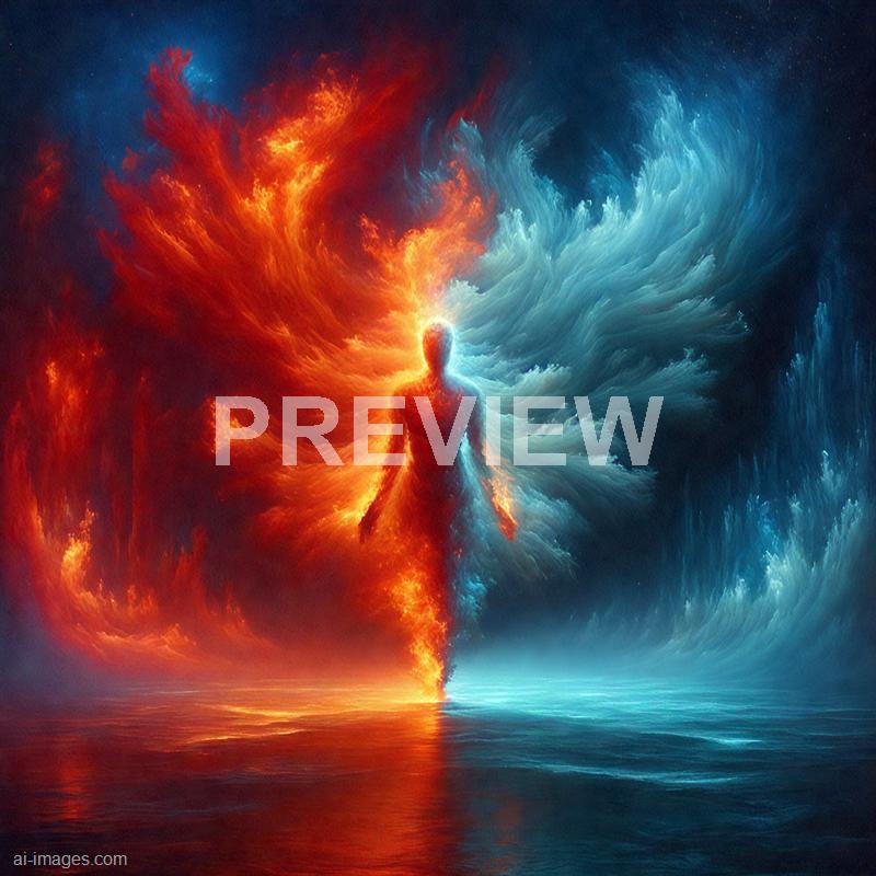 12158 - a-being-with-one-half-engulfed-in-red-flames-and-the-_250704174817_00001